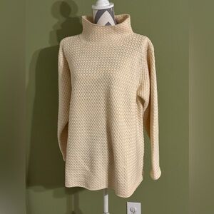 Eileen Fisher basket weave merino wool mock neck sweater